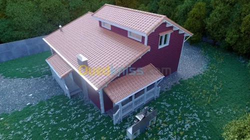 FABRICATION DE CHALETS EN BOIS ROUGE