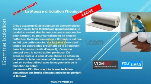MOUSSE ISOLATION ACOUSTIQUE ET THERMIQUE