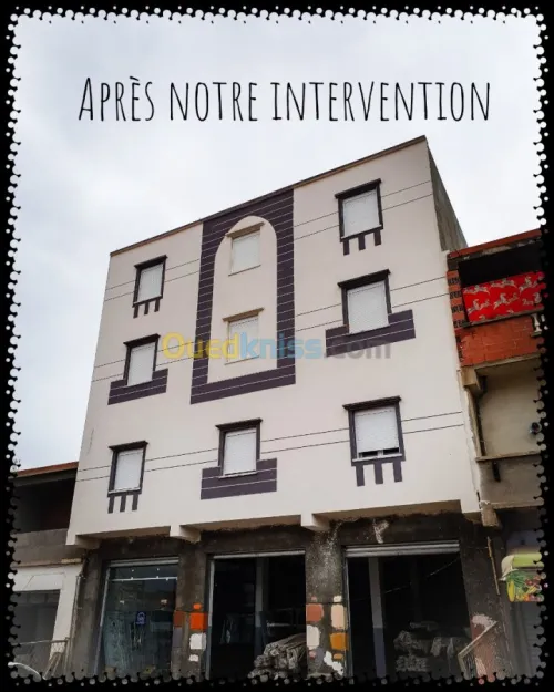 Traitement de façade en enduit monocouche