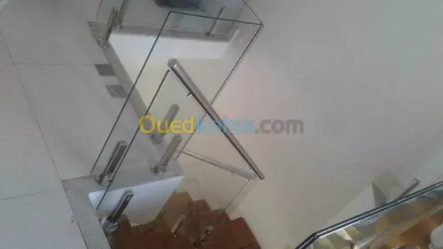 Rampes et Gard corp en inox-verre