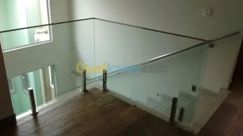 Rampes et Gard corp en inox-verre