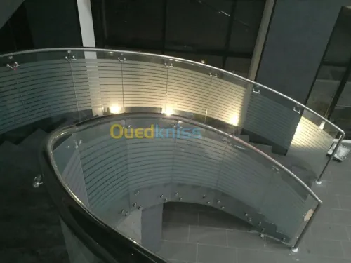 Rampes et Gard corp en inox-verre