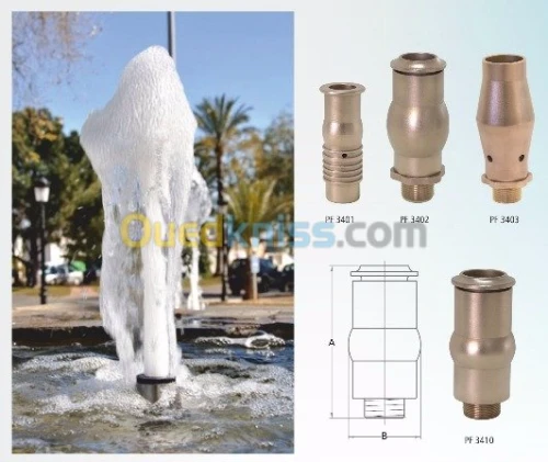 fourniture et pose accessoire et pièces d'origine pour fontaine et jet d'eau