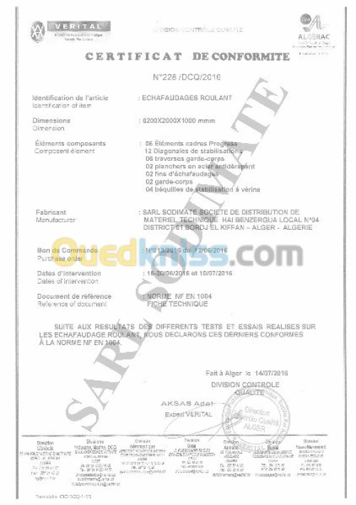 Echafaudage Roulant Homologué 2m-4m-6m