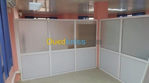 MENUISERIE EN ALUMINIUM,VERRE TREMPE 