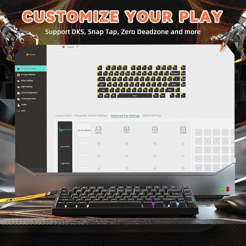 Clavier Attack Shark R82 HE (8KHz / Snap Tap / Rapid Trigger)