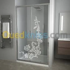 Cabine de douche - sablage du verre 