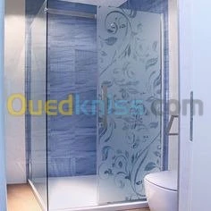 Cabine de douche - sablage du verre 