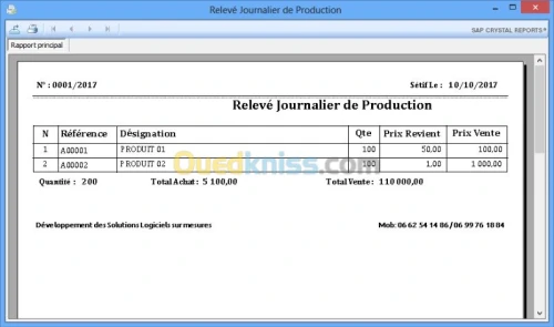 LOGICIEL GESTIONNAIRE DE PRODUCTION