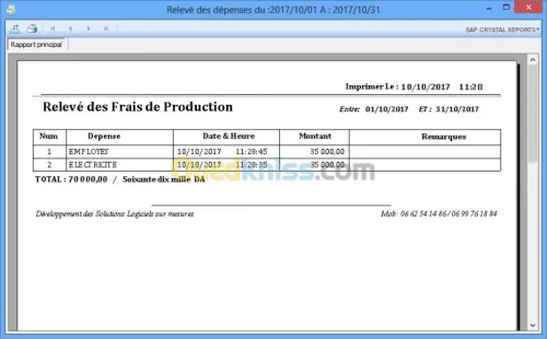 LOGICIEL GESTIONNAIRE DE PRODUCTION