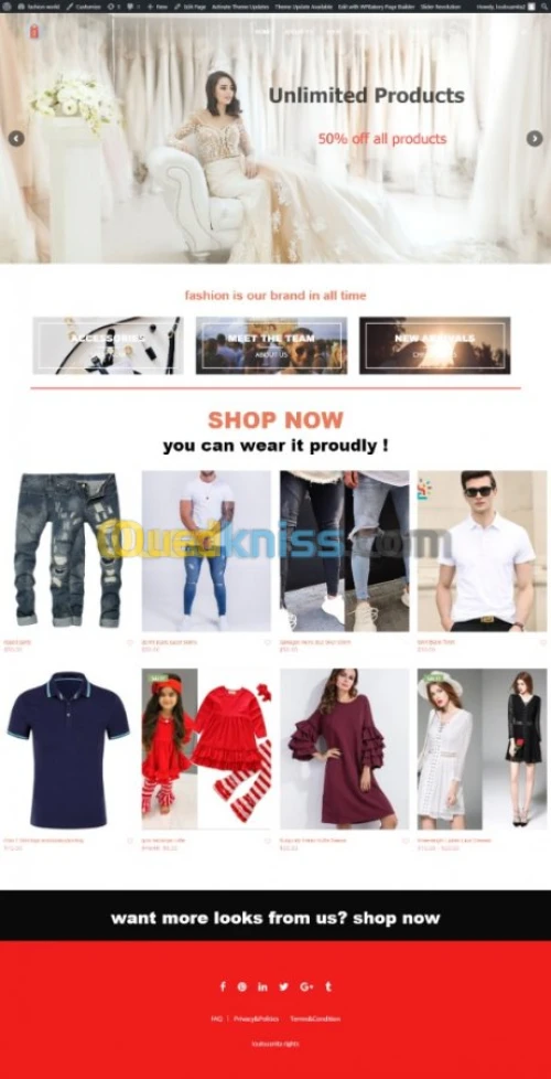 creation de site e-commerce  wordpress