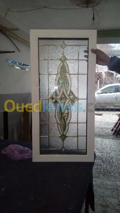 Décoration sur verre. Verre biseauté