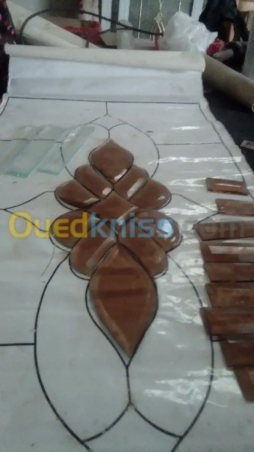 Décoration sur verre. Verre biseauté