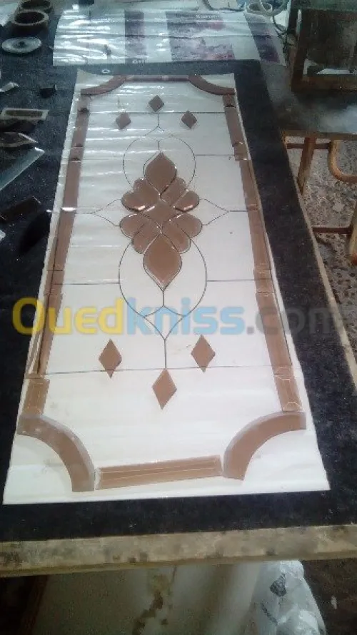 Décoration sur verre. Verre biseauté