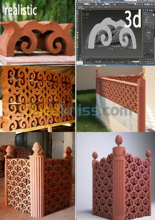 claustra terre cuite.Tuiles Arabesque 
