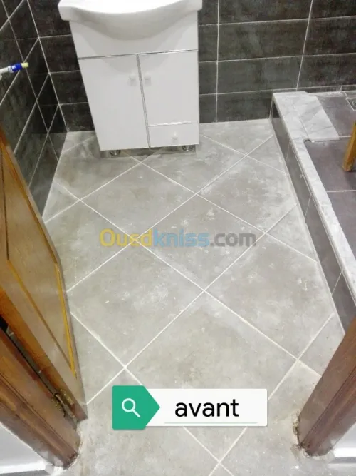 ponçage lustrage carrelage avec monobross