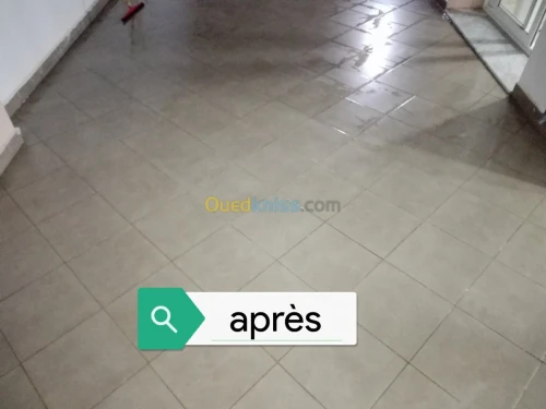 ponçage lustrage carrelage avec monobross