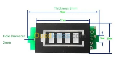 indicateur niveau batterie 2S 3S 4S 5S Arduino 