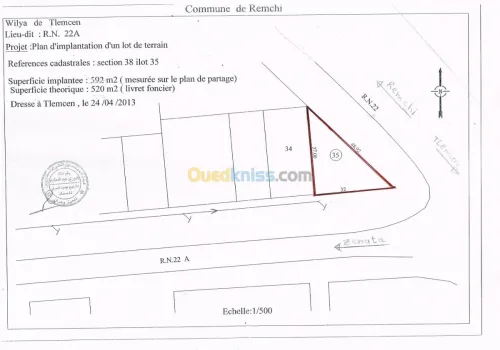 Vente Terrain Tlemcen Remchi