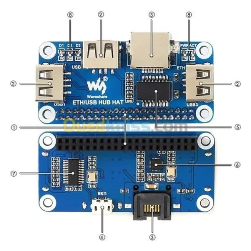 Carte extension Raspberry USB  RJ45  ARDUINO