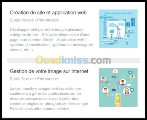 création site web, application mobile