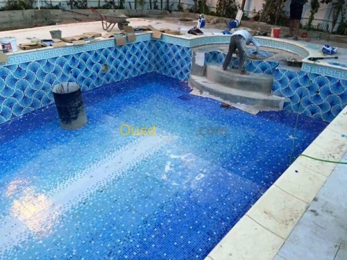Piscine hammam mosquée motifs en mosaï