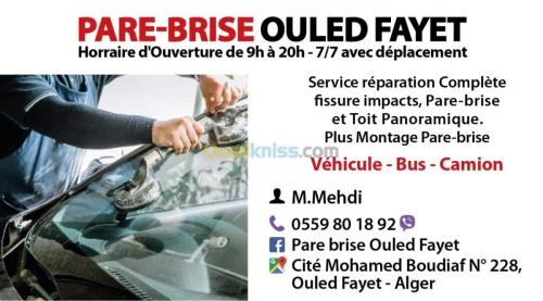 Réparation pare Brise  spécialiste