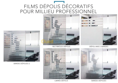Film sablé opaque et Décoratif, Film solaire stopsol et anti regard