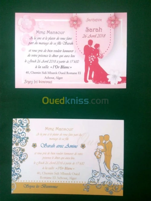 carte invitation mariage