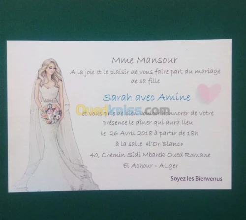 carte invitation mariage