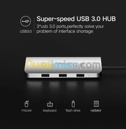 HUB USB-C To  HDMI-VGA 10 Ports