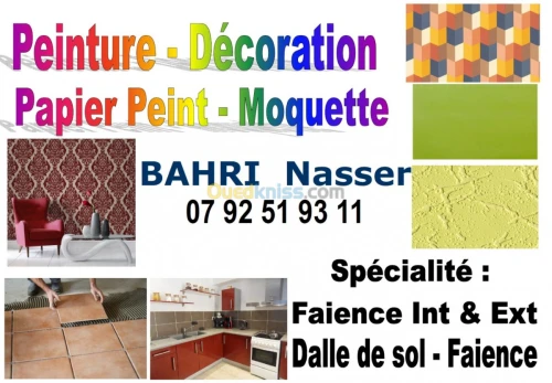 peinture - moquette -dalle de sol ....