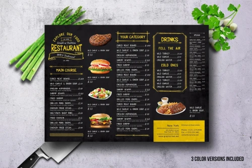 Design de menu pour Restaurant/Fast-food/Snack