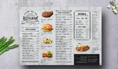 Design de menu pour Restaurant/Fast-food/Snack