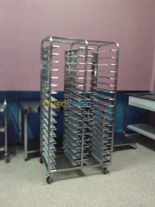 meubles inox table chariot hotte inox