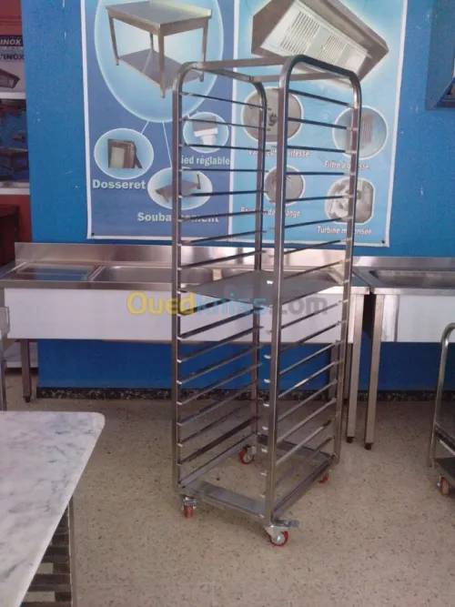 meubles inox table chariot hotte inox