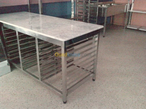 meubles inox table chariot hotte inox