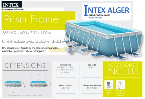Piscine hors sol Intex - 400x200x100cm