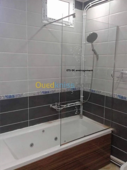 Cabine de douche en verre trempé 