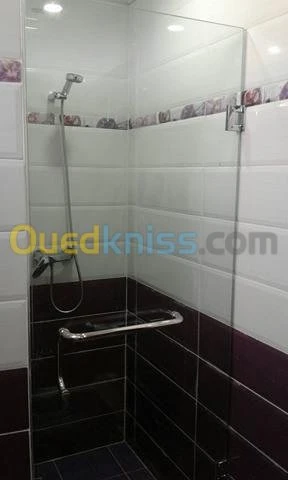 Cabine de douche en verre trempé 