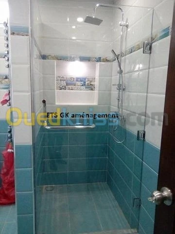Cabine de douche en verre trempé 