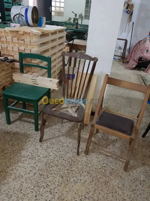 Fabrication chaises & tables.