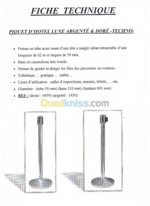 PIQUETS D'HOTEL A CORDE