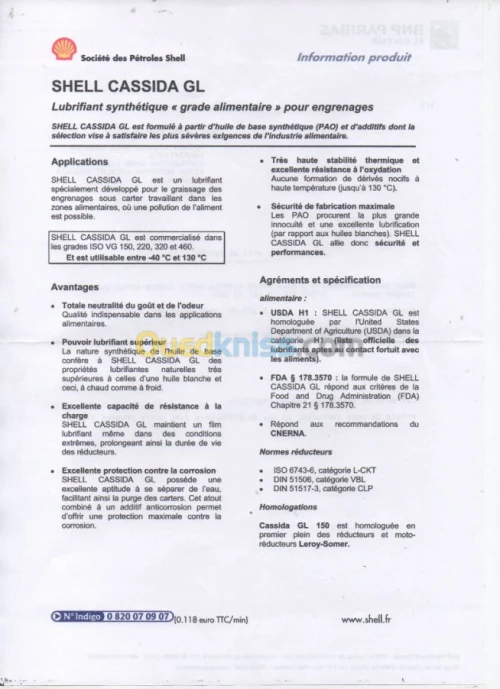 SHELL CASSIDA GL 150 BIDON 20 LITRES