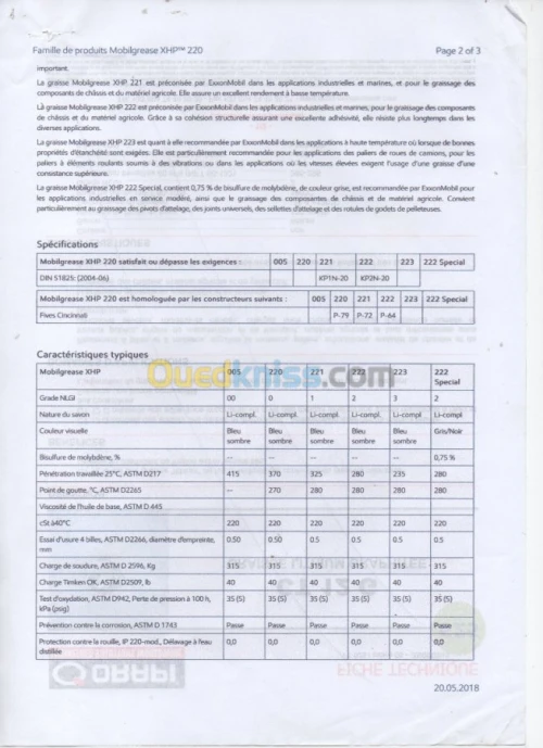 GRAISSE MOBIL XHP 221 CARTOUCHE 400 GR