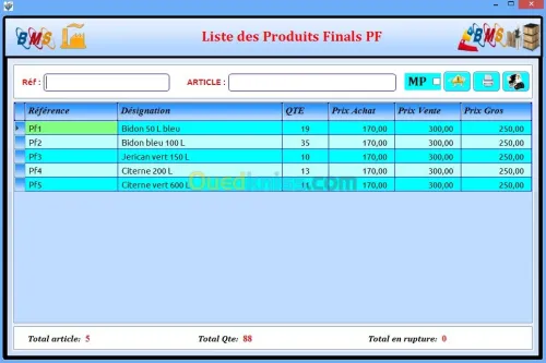 Gestionnaire de production LG-Prod