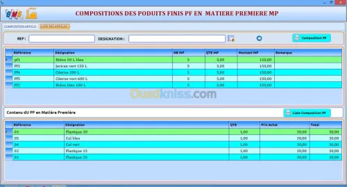 Gestionnaire de production LG-Prod