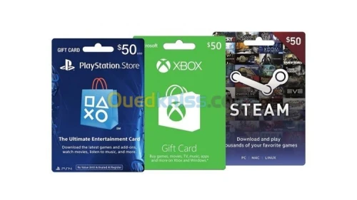 Cartes Credit Amazon/iTune/GooglePlay