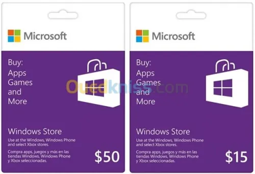 Cartes Credit Amazon/iTune/GooglePlay