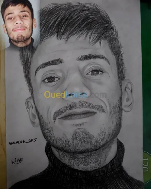Portrait sur tableau en toile/feuille